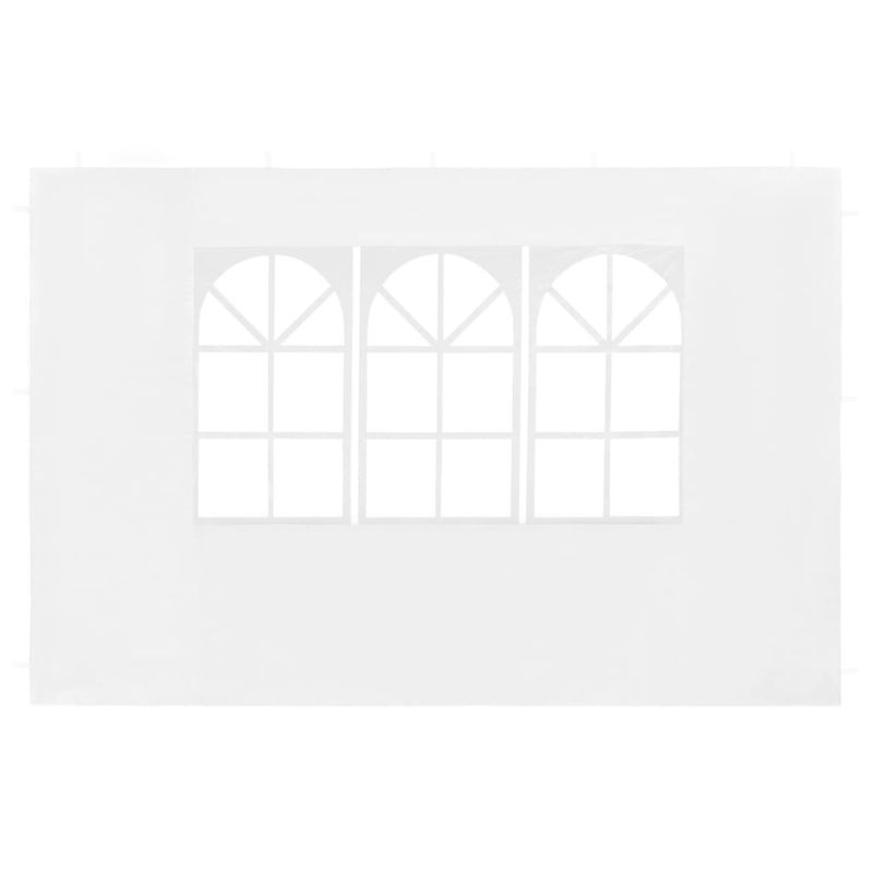 Casa si Gradina - Gradina si terasa - Umbrele si pavilioane - Pavilioane - Perete lateral cort petrecere, 2 buc, alb, PE, cu fereastra - Infinity.ro