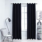 Casa si Gradina - Textile si covoare - Perdele si draperii - Perdele - Draperii opace cu inele, 2 buc., negru, 140 x 175 cm, catifea - Infinity.ro