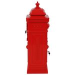 Casa si Gradina - Constructii - Depozitare, transport si protectie - Cutii postale - Cutie postala stalp, aluminiu, stil vintage, inoxidabil, rosu - Infinity.ro