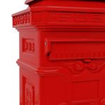 Casa si Gradina - Constructii - Depozitare, transport si protectie - Cutii postale - Cutie postala stalp, aluminiu, stil vintage, inoxidabil, rosu - Infinity.ro