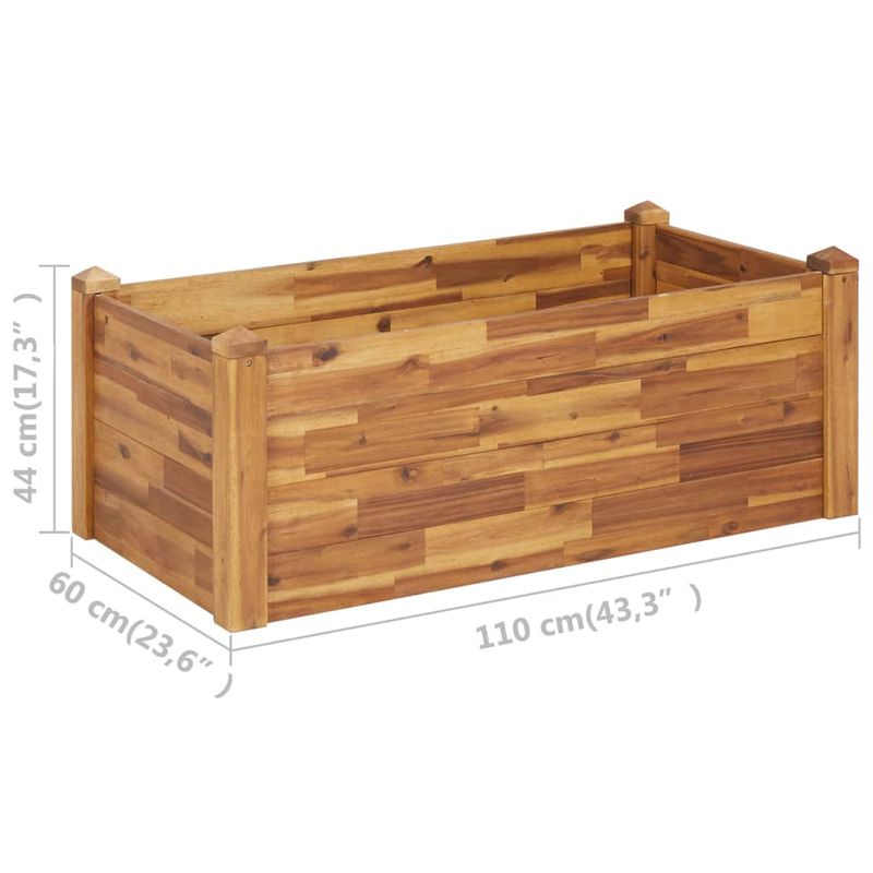 Casa si Gradina - Gradinarit si plante - Plante si ghivece - Ghivece si suporturi - Strat inaltat de gradina, 110x60x44 cm, lemn masiv de acacia - Infinity.ro