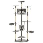 Petshop - Accesorii petshop - Jucarii animale - Ansambluri de joaca - Ansamblu pisici cu stalpi din funie sisal, Gri si Alb - Infinity.ro