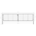 Casa si Gradina - Constructii - Usi interior, exterior si garaj - Usi garaj - Poarta de gradina plasa, argintiu, 415 x 125 cm, otel galvanizat - Infinity.ro