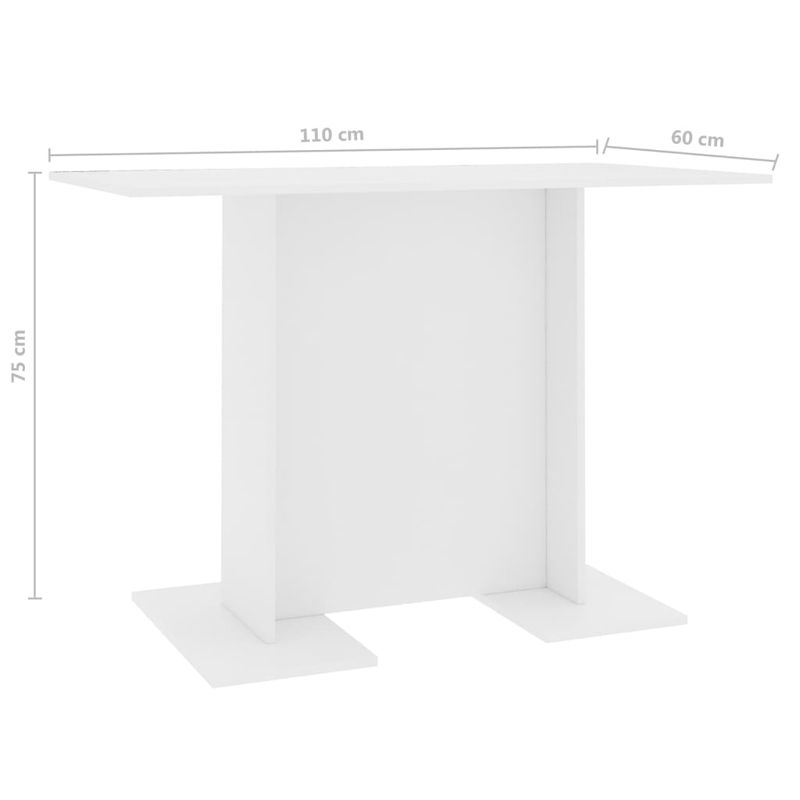 Casa si Gradina - Mobilier - Mese si birouri - Mese bucatarie si dining - Masa de bucatarie, alb, 110x60x75 cm, PAL - Infinity.ro