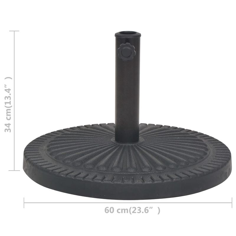 Casa si Gradina - Gradina si terasa - Umbrele si pavilioane - Umbrele - Suport umbrela de soare, rasina, rotund, negru, 29 kg - Infinity.ro