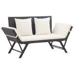 Casa si Gradina - Gradina si terasa - Mobilier exterior - Bancute de gradina - Banca de gradina cu perne, negru, 176 cm, poliratan - Infinity.ro