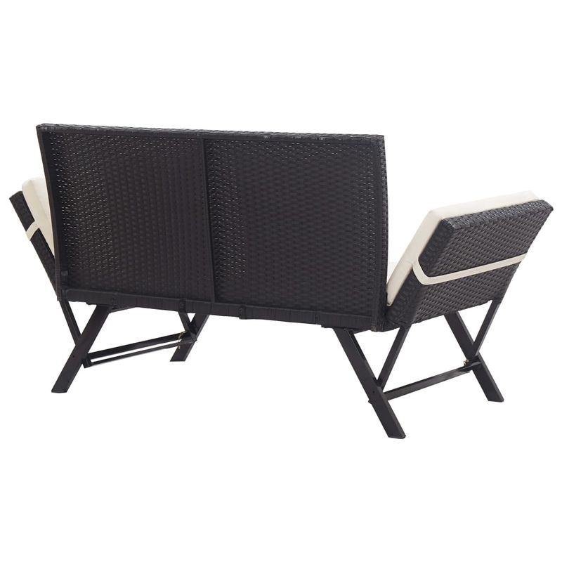 Casa si Gradina - Gradina si terasa - Mobilier exterior - Bancute de gradina - Banca de gradina cu perne, negru, 176 cm, poliratan - Infinity.ro