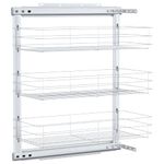 Casa si Gradina - Bucatarie si vesela - Organizare si depozitare bucatarie - Suporturi tacamuri si vase - Cos sarma bucatarie retractabil 3 niveluri argintiu 47x25x56 cm - Infinity.ro