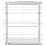 Casa si Gradina - Bucatarie si vesela - Organizare si depozitare bucatarie - Suporturi tacamuri si vase - Cos sarma bucatarie retractabil 3 niveluri argintiu 47x25x56 cm - Infinity.ro