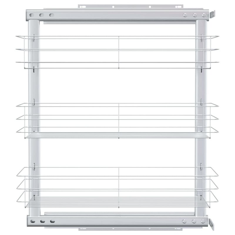 Casa si Gradina - Bucatarie si vesela - Organizare si depozitare bucatarie - Suporturi tacamuri si vase - Cos sarma bucatarie retractabil 3 niveluri argintiu 47x25x56 cm - Infinity.ro