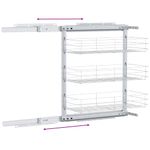 Casa si Gradina - Bucatarie si vesela - Organizare si depozitare bucatarie - Suporturi tacamuri si vase - Cos sarma bucatarie retractabil 3 niveluri argintiu 47x25x56 cm - Infinity.ro