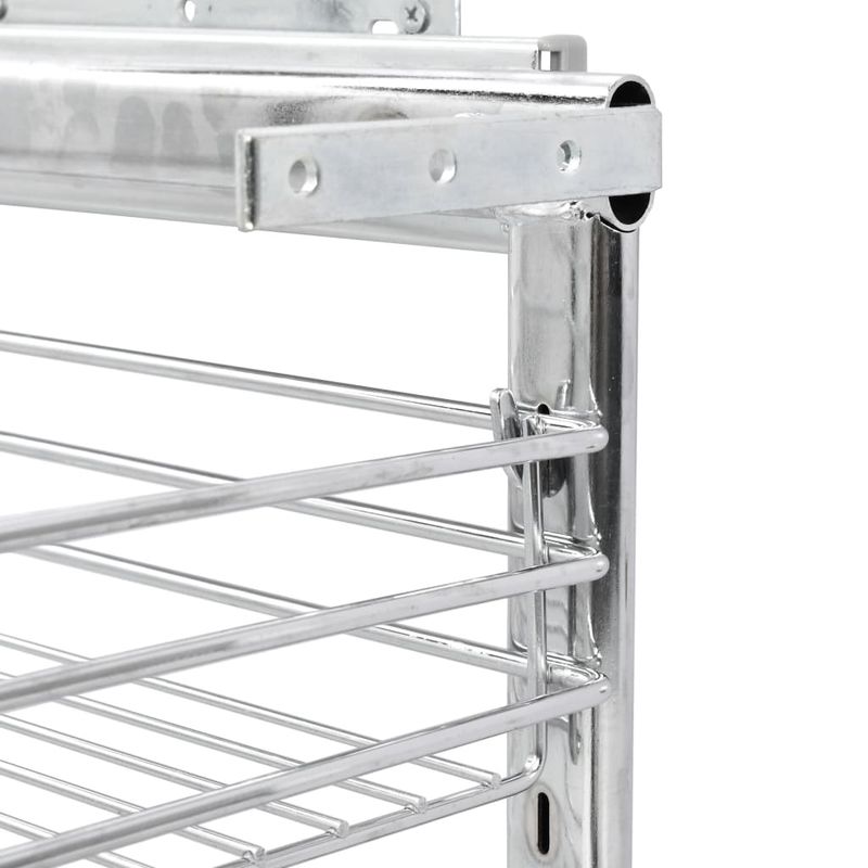 Casa si Gradina - Bucatarie si vesela - Organizare si depozitare bucatarie - Suporturi tacamuri si vase - Cos sarma bucatarie retractabil 3 niveluri argintiu 47x25x56 cm - Infinity.ro