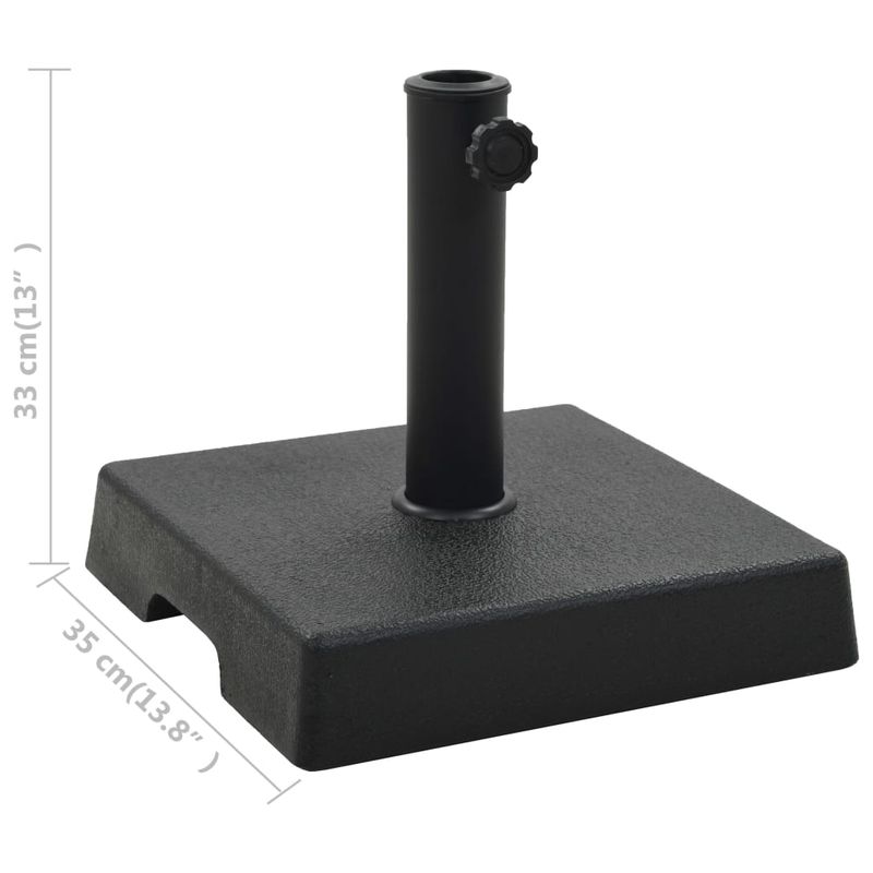 Casa si Gradina - Gradina si terasa - Umbrele si pavilioane - Umbrele - Suport umbrela de soare rotund, negru, 8 kg, polirasina, patrat - Infinity.ro