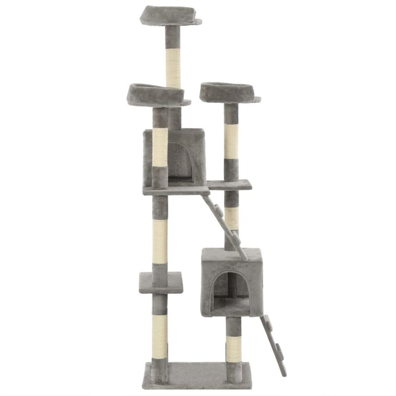 Petshop - Accesorii petshop - Jucarii animale - Ansambluri de joaca - Ansamblu pentru pisici cu stalpi funie sisal, 170 cm, gri - Infinity.ro