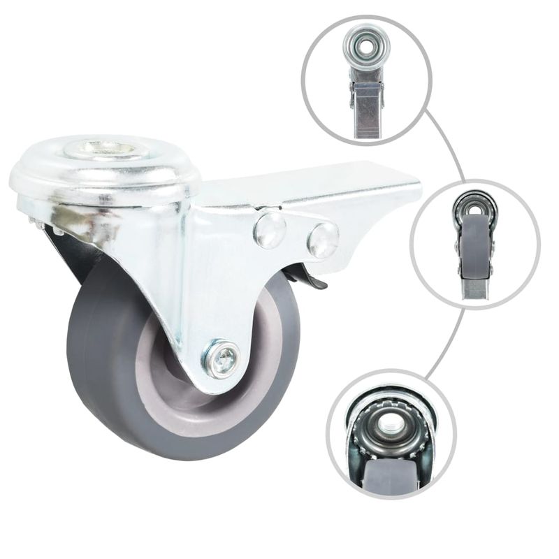 Casa si Gradina - Constructii - Depozitare, transport si protectie - Accesorii echipamente pentru transport si ridicat - Roti pivotante cu gaura pentru surub, 4 buc., 50 mm - Infinity.ro