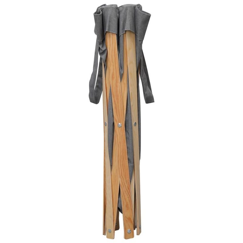 Casa si Gradina - Sanitare - Suporturi si accesorii baie - Accesorii baie - Cos de rufe pliabil, gri, lemn si material textil - Infinity.ro