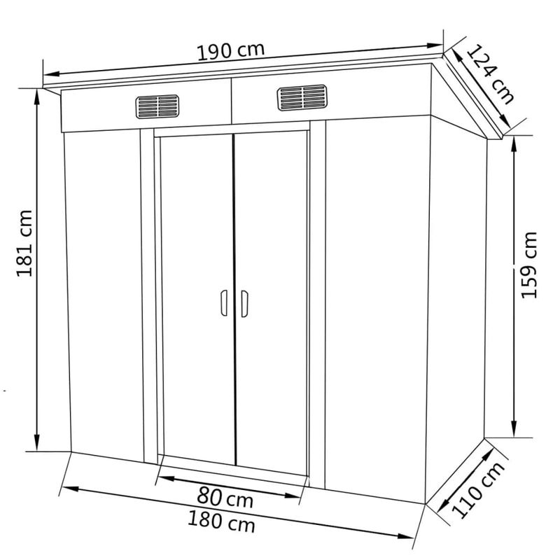 Casa si Gradina - Gradina si terasa - Casute de gradina - Magazie de gradina din metal , gri - Infinity.ro