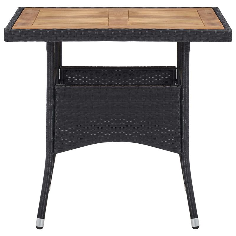Casa si Gradina - Gradina si terasa - Mobilier exterior - Mese gradina - Masa de exterior, negru, poliratan și lemn masiv de acacia - Infinity.ro