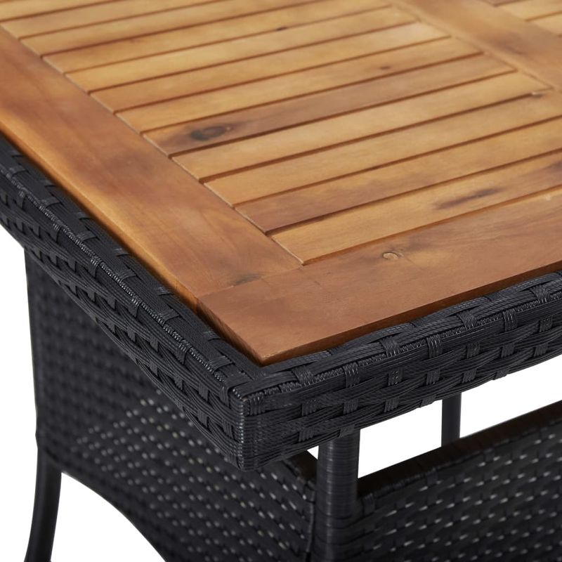 Casa si Gradina - Gradina si terasa - Mobilier exterior - Mese gradina - Masa de exterior, negru, poliratan și lemn masiv de acacia - Infinity.ro