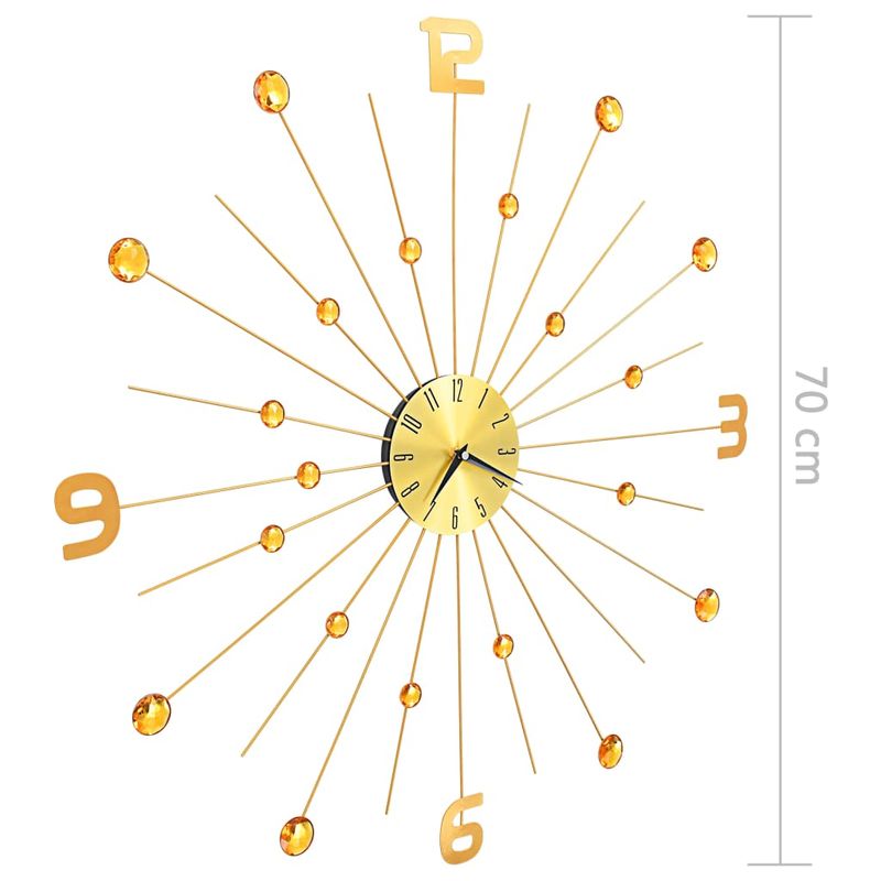 Casa si Gradina - Decoratiuni - Ceasuri - Ceas de perete, auriu, 70 cm, metal - Infinity.ro
