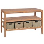 Casa si Gradina - Mobilier - Mobilier baie - Comode baie - Comoda de chiuveta baie, 132x45x75 cm, lemn masiv de tec - Infinity.ro