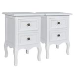 Casa si Gradina - Mobilier - Comode si corpuri - Noptiere - Noptiera cu 2 sertare, 2 buc., alb, MDF - Infinity.ro