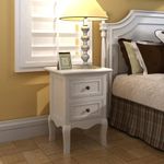 Casa si Gradina - Mobilier - Comode si corpuri - Noptiere - Noptiera cu 2 sertare, 2 buc., alb, MDF - Infinity.ro