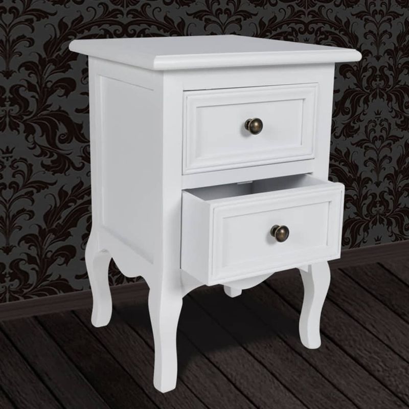 Casa si Gradina - Mobilier - Comode si corpuri - Noptiere - Noptiera cu 2 sertare, 2 buc., alb, MDF - Infinity.ro