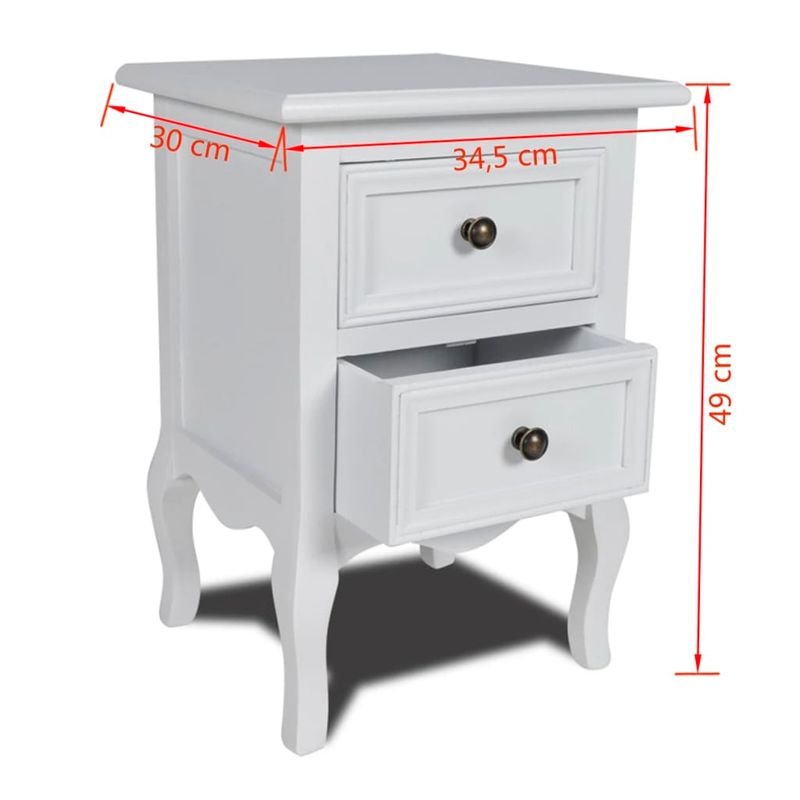 Casa si Gradina - Mobilier - Comode si corpuri - Noptiere - Noptiera cu 2 sertare, 2 buc., alb, MDF - Infinity.ro