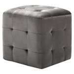 Casa si Gradina - Mobilier - Scaune si fotolii - Tabureti - Taburet, 2 buc., gri, 30 x 30 x 30 cm, tesatura din catifea - Infinity.ro