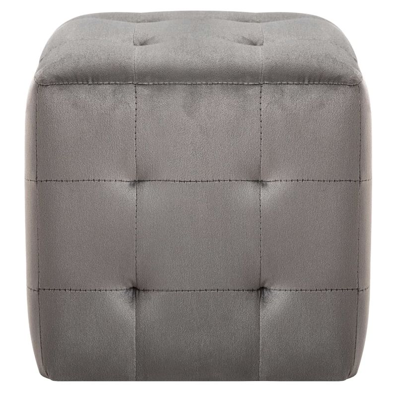 Casa si Gradina - Mobilier - Scaune si fotolii - Tabureti - Taburet, 2 buc., gri, 30 x 30 x 30 cm, tesatura din catifea - Infinity.ro