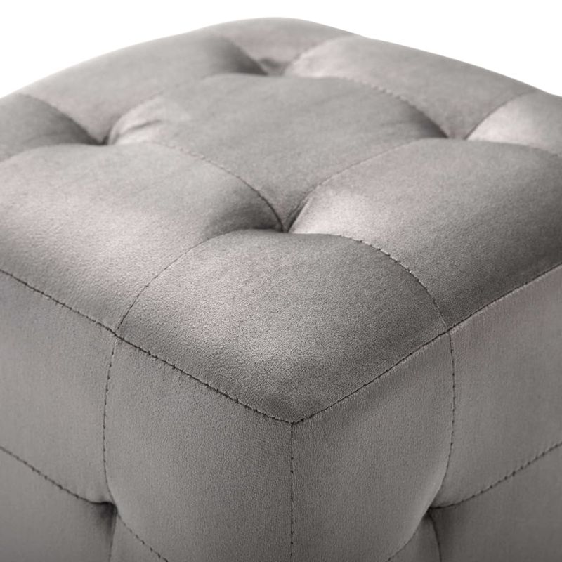 Casa si Gradina - Mobilier - Scaune si fotolii - Tabureti - Taburet, 2 buc., gri, 30 x 30 x 30 cm, tesatura din catifea - Infinity.ro