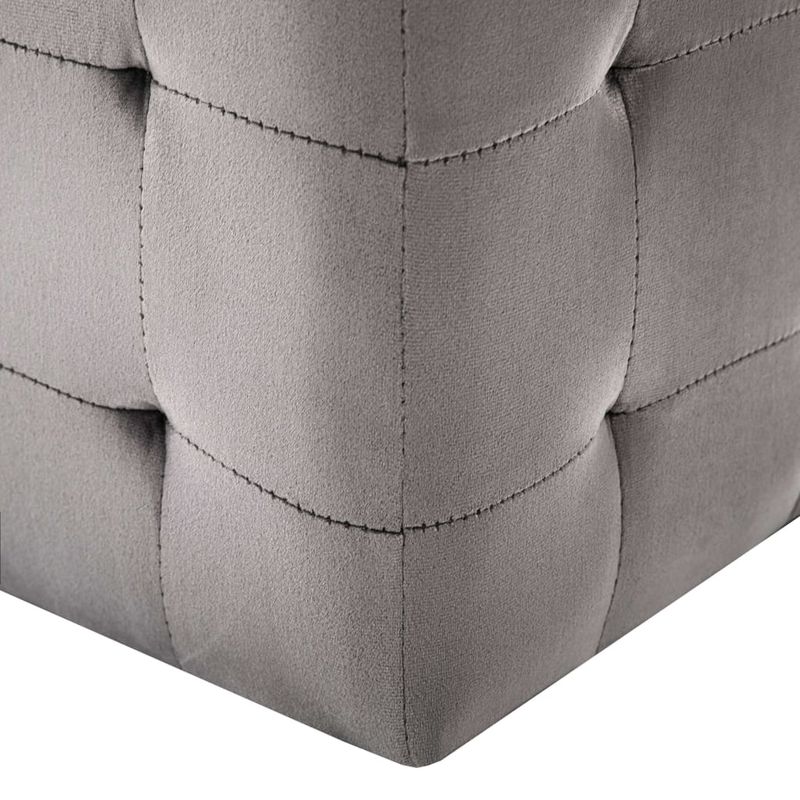 Casa si Gradina - Mobilier - Scaune si fotolii - Tabureti - Taburet, 2 buc., gri, 30 x 30 x 30 cm, tesatura din catifea - Infinity.ro