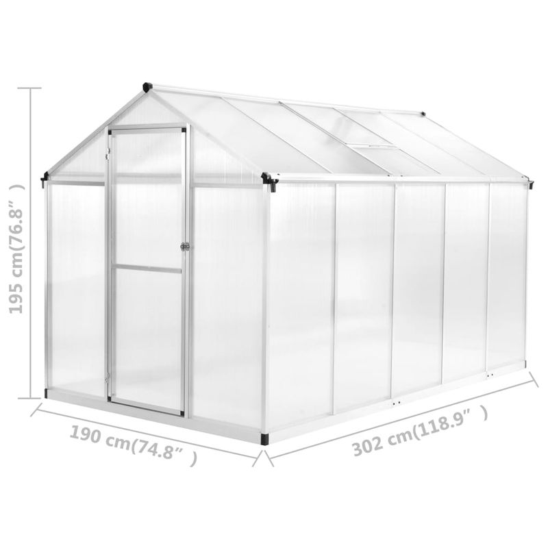 Casa si Gradina - Gradinarit si plante - Sere si solarii - Sera, 11,19 m³, 302x190x195 cm, aluminiu - Infinity.ro