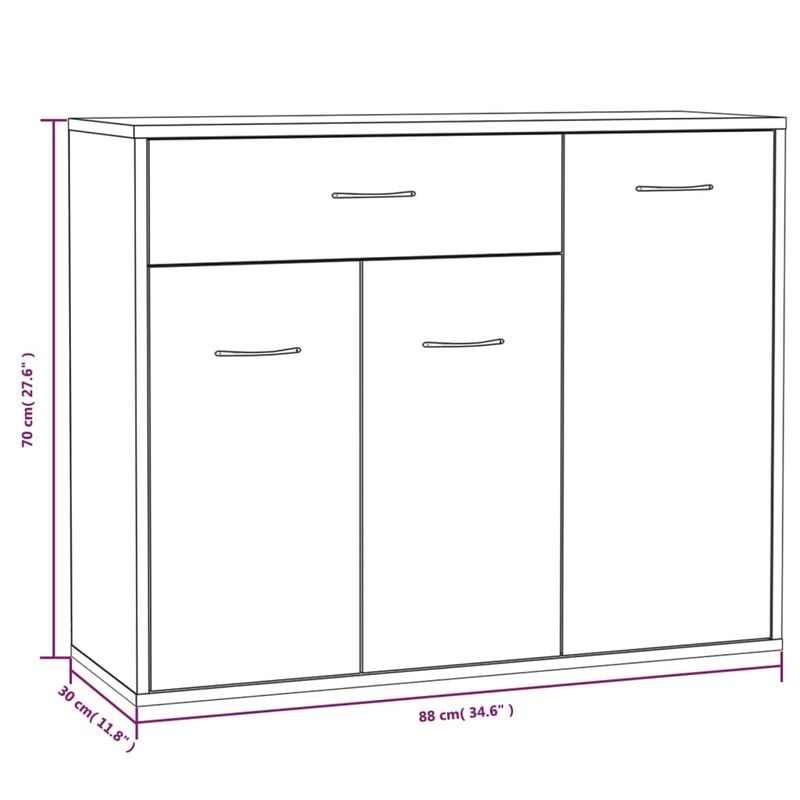 Casa si Gradina - Mobilier - Comode si corpuri - Comode - Servanta, sonoma gri, 88x30x70 cm, lemn compozit - Infinity.ro