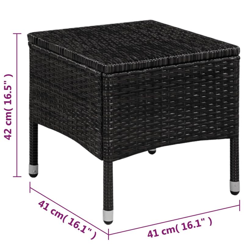 Casa si Gradina - Gradina si terasa - Mobilier exterior - Seturi mobila gradina - Set mobilier bistro, 3 piese, negru, poliratan - Infinity.ro