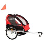 Sport si Outdoor - Ciclism - Accesorii pentru biciclete - Remorci biciclete - Remorca bicicleta & carucior 2-in-1, negru si rosu - Infinity.ro