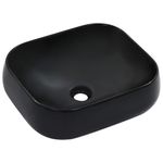 Casa si Gradina - Sanitare - Lavoar baie si accesorii - Lavoare si piedestale - Chiuveta de baie, negru, 44,5x39,5x14,5 cm, ceramica - Infinity.ro