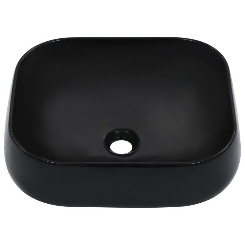 Casa si Gradina - Sanitare - Lavoar baie si accesorii - Lavoare si piedestale - Chiuveta de baie, negru, 44,5x39,5x14,5 cm, ceramica - Infinity.ro