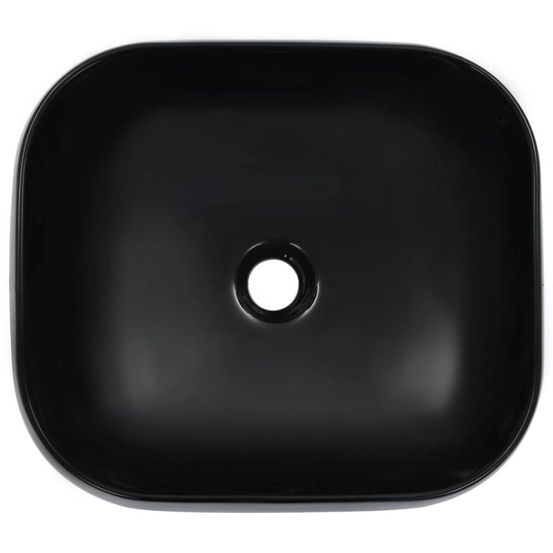 Casa si Gradina - Sanitare - Lavoar baie si accesorii - Lavoare si piedestale - Chiuveta de baie, negru, 44,5x39,5x14,5 cm, ceramica - Infinity.ro