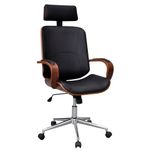 Casa si Gradina/Mobilier/Scaune si fotolii/Scaune - Scaun de birou rotativ, tetiera piele ecologica si lemn curbat - Infinity.ro
