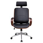 Casa si Gradina/Mobilier/Scaune si fotolii/Scaune - Scaun de birou rotativ, tetiera piele ecologica si lemn curbat - Infinity.ro