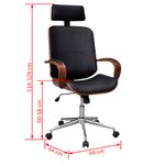Casa si Gradina/Mobilier/Scaune si fotolii/Scaune - Scaun de birou rotativ, tetiera piele ecologica si lemn curbat - Infinity.ro