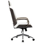 Casa si Gradina/Mobilier/Scaune si fotolii/Scaune - Scaun de birou rotativ, alb, piele ecologica si lemn curbat - Infinity.ro