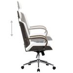Casa si Gradina/Mobilier/Scaune si fotolii/Scaune - Scaun de birou rotativ, alb, piele ecologica si lemn curbat - Infinity.ro