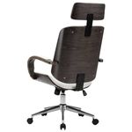 Casa si Gradina/Mobilier/Scaune si fotolii/Scaune - Scaun de birou rotativ, alb, piele ecologica si lemn curbat - Infinity.ro