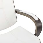 Casa si Gradina/Mobilier/Scaune si fotolii/Scaune - Scaun de birou rotativ, alb, piele ecologica si lemn curbat - Infinity.ro