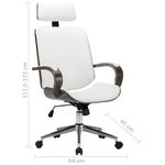 Casa si Gradina/Mobilier/Scaune si fotolii/Scaune - Scaun de birou rotativ, alb, piele ecologica si lemn curbat - Infinity.ro