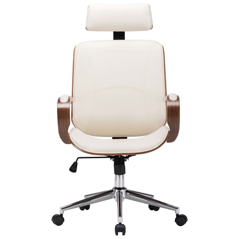 Casa si Gradina/Mobilier/Scaune si fotolii/Scaune - Scaun de birou rotativ, tetiera piele ecologica si lemn curbat - Infinity.ro