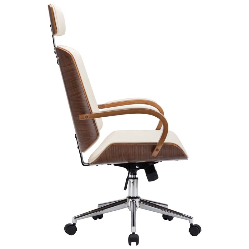 Casa si Gradina/Mobilier/Scaune si fotolii/Scaune - Scaun de birou rotativ, tetiera piele ecologica si lemn curbat - Infinity.ro